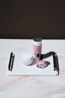 Mermer Doku Siyah Kulplu Sunum Tepsisi