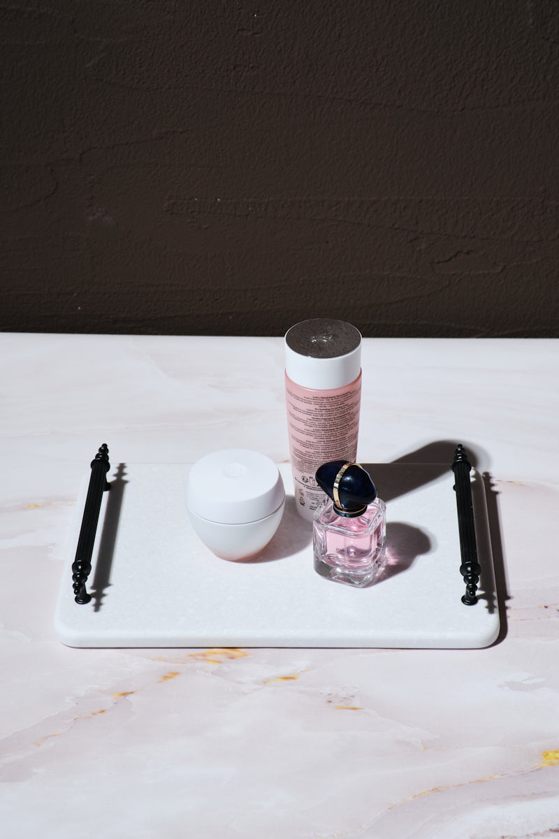 Mermer Doku Siyah Kulplu Sunum Tepsisi